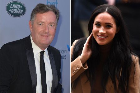 Piers Morgan in left and Meghan Markle in right.